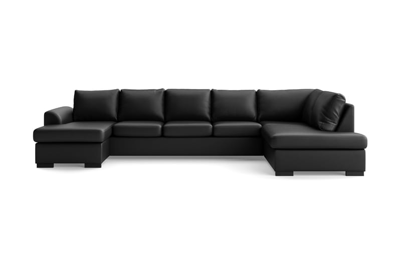 U-sofa Ohio Large Høyre Kunstlær - Svart - Skinnsofaer - U-sofa