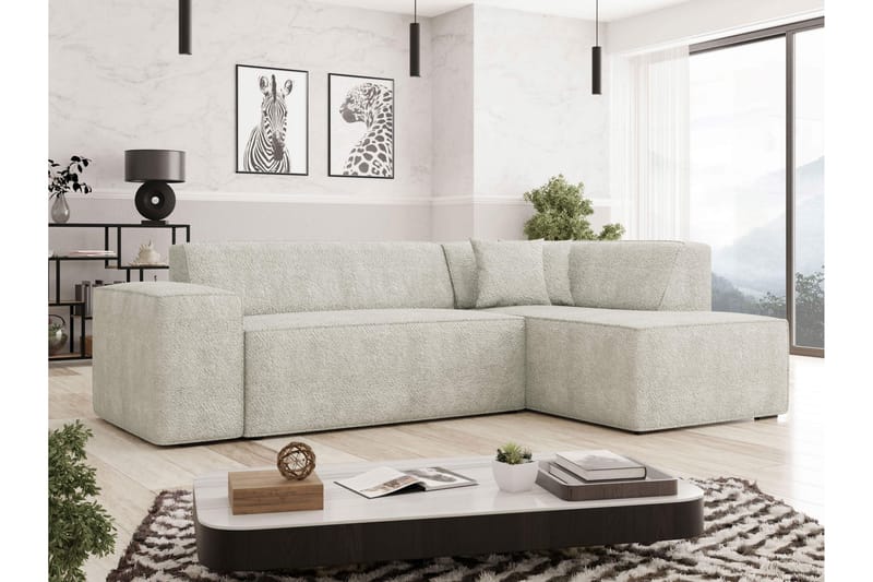Slucajno Sofa Med Sjeselong 4-Seter - Beige - Møbler - Sofaer - Sofaer med sjeselong - 4 seters sofa med divan