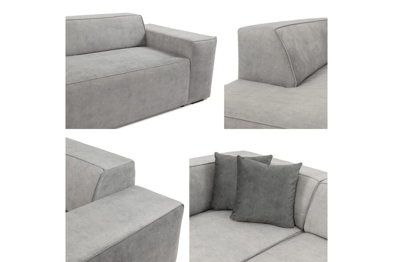 Slucajno Sofa Med Sjeselong 4-Seter - Grå - Møbler - Sofaer - Sofaer med sjeselong - 4 seters sofa med divan