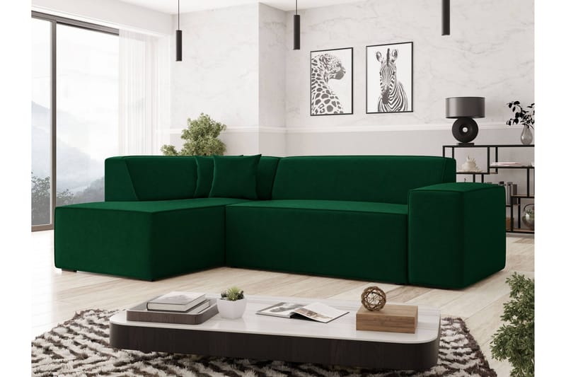 Slucajno Sofa Med Sjeselong 4-Seter - Grønn - Møbler - Sofaer - Sofaer med sjeselong - 4 seters sofa med divan