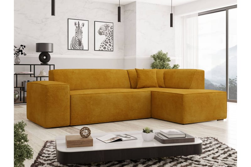 Slucajno Sofa Med Sjeselong 4-Seter - Gul - Møbler - Sofaer - Sofaer med sjeselong - 4 seters sofa med divan