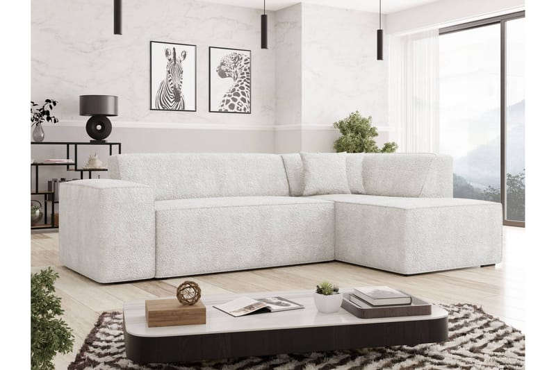 Slucajno Sofa Med Sjeselong 4-Seter - Hvit - Møbler - Sofaer - Sofaer med sjeselong - 4 seters sofa med divan