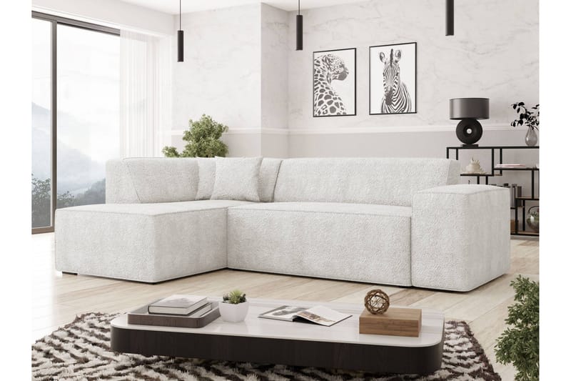 Slucajno Sofa Med Sjeselong 4-Seter - Hvit - Møbler - Sofaer - Sofaer med sjeselong - 4 seters sofa med divan