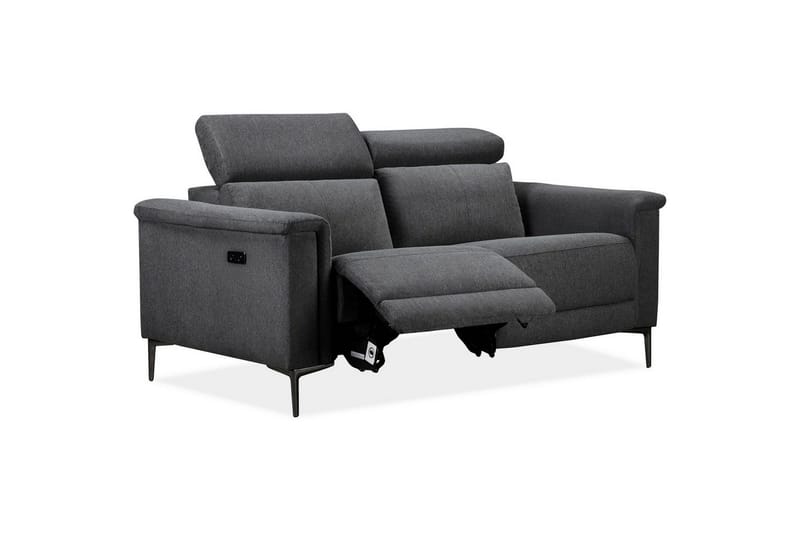 Sofa 2-seter Lund Antrasitt, Belfast-stoff, Elektrisk recliner - Antrasitt, Belfast-stoff, Elektrisk recliner - Møbler - Sofaer - Reclinersofaer