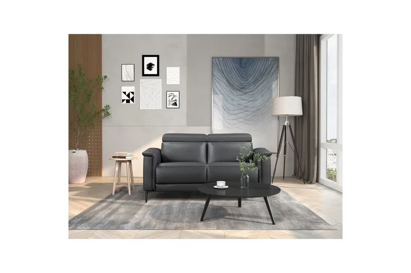 Sofa 2-seter Lund Grå, PU, Elektrisk recliner - Grå, PU, Elektrisk recliner - Møbler - Sofaer - Reclinersofaer