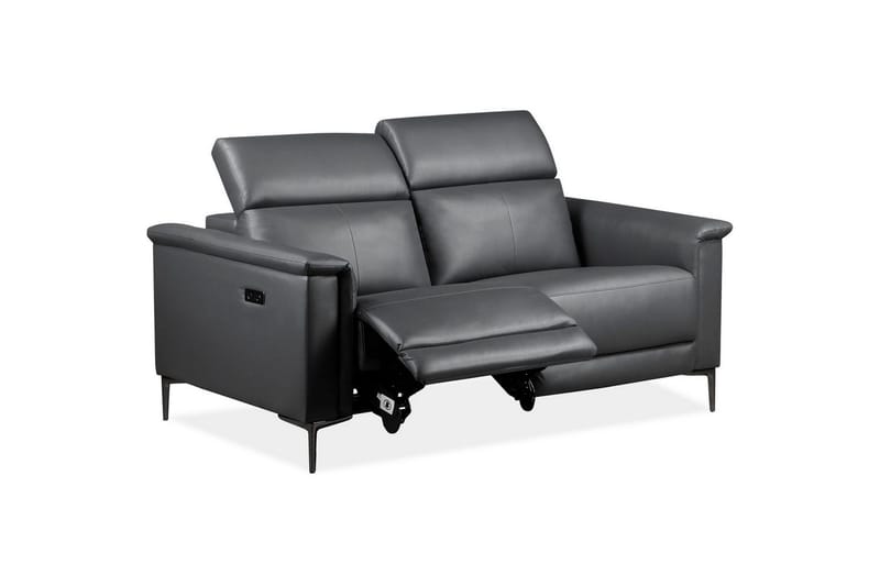 Sofa 2-seter Lund Grå, PU, Elektrisk recliner - Grå, PU, Elektrisk recliner - Møbler - Sofaer - Reclinersofaer