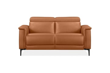 Sofa 2-seter Lund Kognac, Lær/PU, Manuell hvilestol - Kognac, Lær/PU, Manuell hvilestol - Møbler - Sofaer - Reclinersofaer