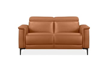 Sofa 2-seter Lund Kognac, Lær/PU, Manuell hvilestol - Kognac, Lær/PU, Manuell hvilestol - Møbler - Sofaer - Reclinersofaer