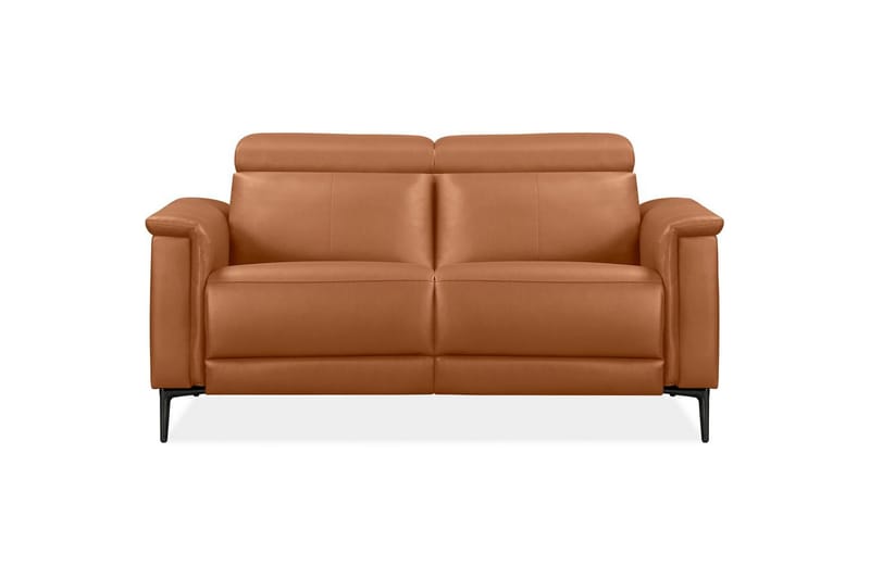 Sofa 2-seter Lund Kognac, Lær/PU, Manuell hvilestol - Kognac, Lær/PU, Manuell hvilestol - Møbler - Sofaer - Reclinersofaer