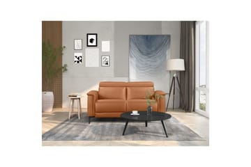 Sofa 2-seter Lund Kognac, Lær/PU, Manuell hvilestol - Kognac, Lær/PU, Manuell hvilestol - Møbler - Sofaer - Reclinersofaer