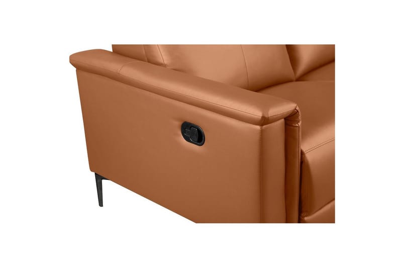 Sofa 2-seter Lund Kognac, Lær/PU, Manuell hvilestol - Kognac, Lær/PU, Manuell hvilestol - Møbler - Sofaer - Reclinersofaer