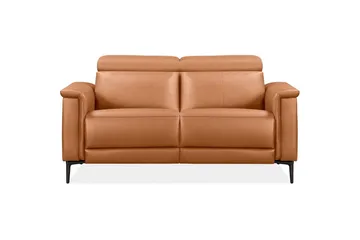 Sofa 2-seter Lund Kognac, PU, Manuell hvilestol - Kognac, PU, Manuell hvilestol - Møbler - Sofaer - Reclinersofaer