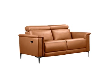 Sofa 2-seter Lund Kognac, PU, Elektrisk recliner