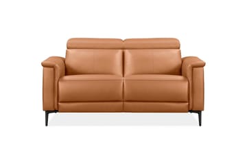 Sofa 2-seter Lund Kognac, PU, Manuell hvilestol - Kognac, PU, Manuell hvilestol - Møbler - Sofaer - Reclinersofaer