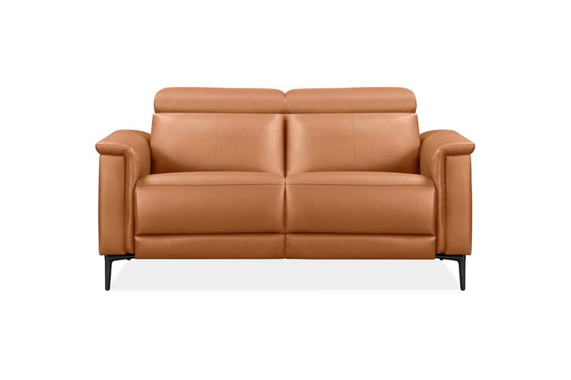 Sofa 2-seter Lund Kognac, PU, Manuell hvilestol - Kognac, PU, Manuell hvilestol - Møbler - Sofaer - Reclinersofaer