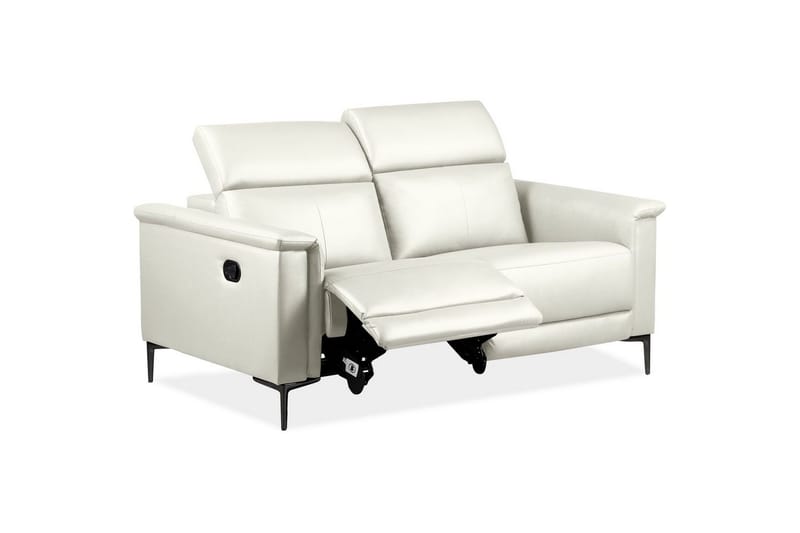 Sofa 2-seter Lund Krem, PU, Manuell hvilestol - Krem, PU, Manuell hvilestol - Møbler - Sofaer - Reclinersofaer