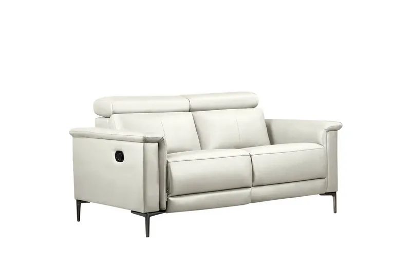 Sofa 2-seter Lund Krem, PU, Manuell hvilestol, Krem, PU, Manuell hvilestol