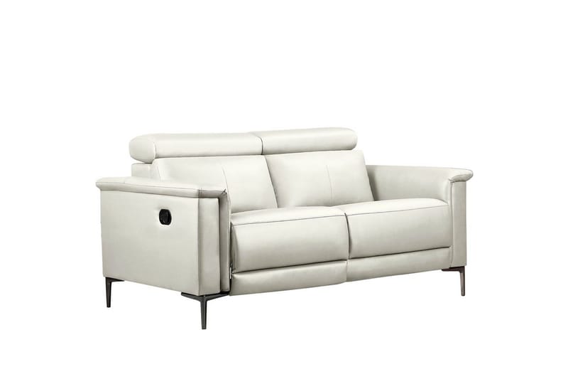 Sofa 2-seter Lund Krem, PU, Manuell hvilestol, Krem, PU, Manuell hvilestol