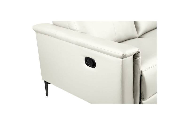 Sofa 2-seter Lund Krem, PU, Manuell hvilestol - Krem, PU, Manuell hvilestol - Møbler - Sofaer - Reclinersofaer