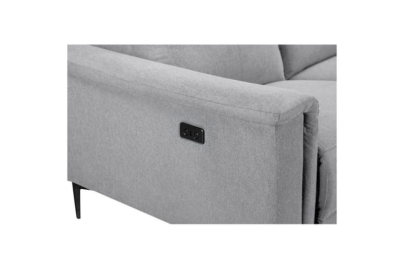 Sofa 2-seter Lund Lys grå, Belfast-stoff, Elektrisk recliner - Lys grå, Belfast-stoff, Elektrisk recliner - Møbler - Sofaer - Reclinersofaer
