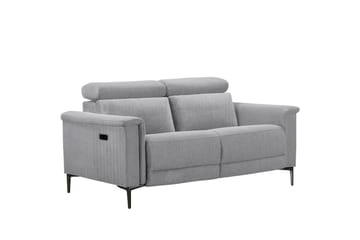 Sofa 2-seter Lund Lys grå, Belfast-stoff, Elektrisk recliner
