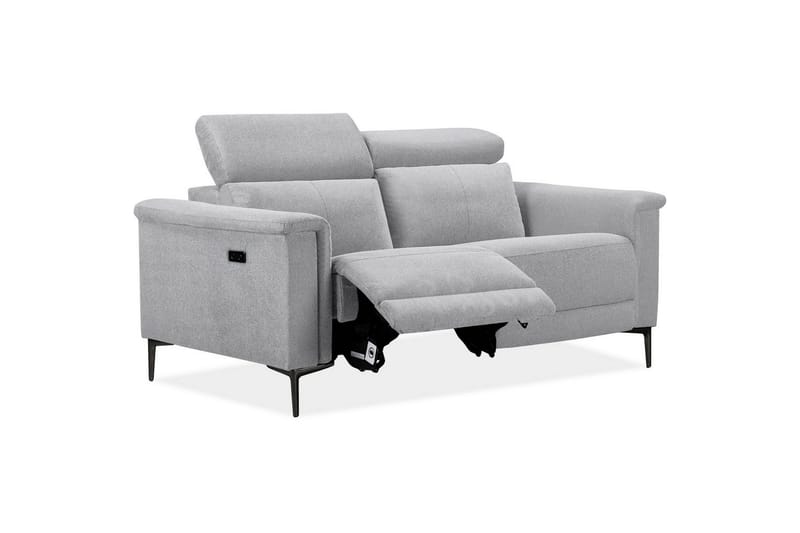 Sofa 2-seter Lund Lys grå, Belfast-stoff, Elektrisk recliner - Lys grå, Belfast-stoff, Elektrisk recliner - Møbler - Sofaer - Reclinersofaer
