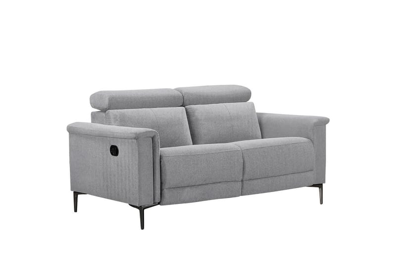Sofa 2-seter Lund Lys grå, Belfast-stoff, Manuell hvilestol - Lys grå, Belfast-stoff, Manuell hvilestol - Møbler - Sofaer - 2 seter sofa