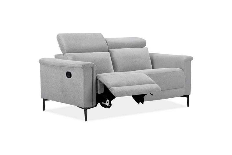 Sofa 2-seter Lund Lys grå, Belfast-stoff, Manuell hvilestol - Lys grå, Belfast-stoff, Manuell hvilestol - Møbler - Sofaer - 2 seter sofa