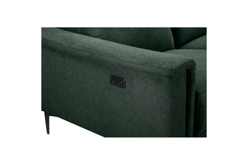 Sofa 2-seter Lund Mørk grønn, Belfast-stoff, Elektrisk recliner - Mørk grønn, Belfast-stoff, Elektrisk recliner - Møbler - Sofaer - Reclinersofaer
