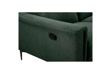 Sofa 2-seter Lund Mørk grønn, Belfast-stoff, Manuell hvilestol - Mørk grønn, Belfast-stoff, Manuell hvilestol - Møbler - Sofaer - Reclinersofaer