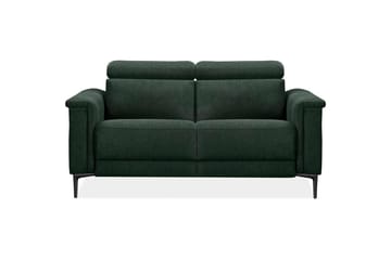 Sofa 2-seter Lund Mørk grønn, Belfast-stoff, Manuell hvilestol - Mørk grønn, Belfast-stoff, Manuell hvilestol - Møbler - Sofaer - Reclinersofaer