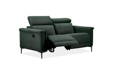Sofa 2-seter Lund Mørk grønn, Belfast-stoff, Manuell hvilestol - Mørk grønn, Belfast-stoff, Manuell hvilestol - Møbler - Sofaer - Reclinersofaer