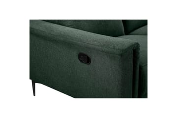 Sofa 2-seter Lund Mørk grønn, Belfast-stoff, Manuell hvilestol - Mørk grønn, Belfast-stoff, Manuell hvilestol - Møbler - Sofaer - Reclinersofaer
