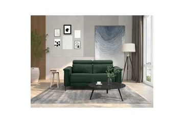 Sofa 2-seter Lund Mørk grønn, Belfast-stoff, Manuell hvilestol - Mørk grønn, Belfast-stoff, Manuell hvilestol - Møbler - Sofaer - Reclinersofaer