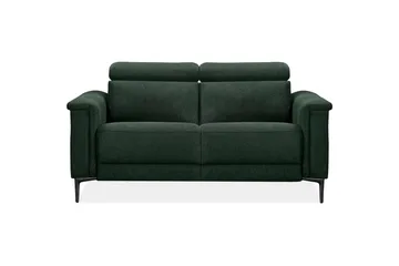 Sofa 2-seter Lund Mørk grønn, Belfast-stoff, Manuell hvilestol - Mørk grønn, Belfast-stoff, Manuell hvilestol - Møbler - Sofaer - Reclinersofaer