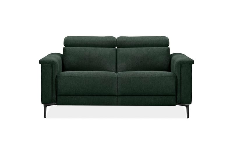 Sofa 2-seter Lund Mørk grønn, Belfast-stoff, Manuell hvilestol - Mørk grønn, Belfast-stoff, Manuell hvilestol - Møbler - Sofaer - Reclinersofaer
