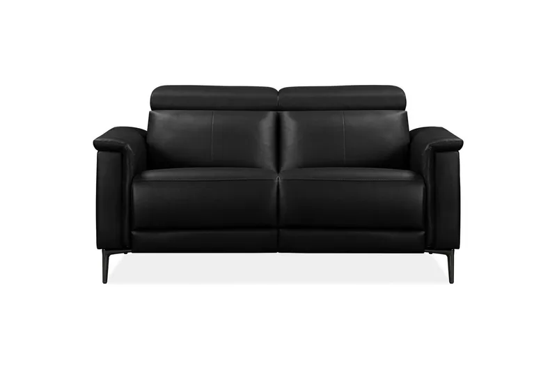 Sofa 2-seter Lund Svart, Lær/PU, Manuell hvilestol - Svart, Lær/PU, Manuell hvilestol - Møbler - Sofaer - Reclinersofaer