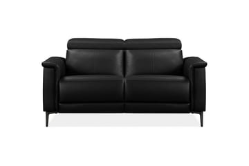 Sofa 2-seter Lund Svart, Lær/PU, Manuell hvilestol - Svart, Lær/PU, Manuell hvilestol - Møbler - Sofaer - Reclinersofaer