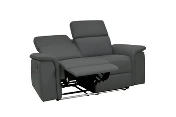 Sofa 2-seter Pareli Grå, Lær/PU, Elektrisk recliner - Grå, Lær/PU, Elektrisk recliner - Møbler - Sofaer - Reclinersofaer