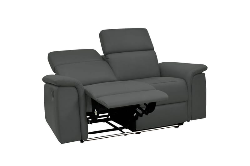 Sofa 2-seter Pareli Grå, Lær/PU, Manuell hvilestol - Grå, Lær/PU, Manuell hvilestol - Møbler - Sofaer - Reclinersofaer