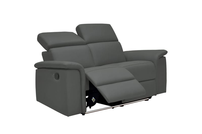 Sofa 2-seter Pareli Grå, Lær/PU, Manuell hvilestol - Grå, Lær/PU, Manuell hvilestol - Møbler - Sofaer - Reclinersofaer