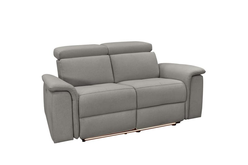 Sofa 2-seter Pareli Grå, Sunday Stoff, Manuell hvilestol, Grå, Sunday Stoff, Manuell hvilestol
