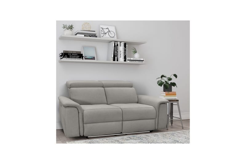 Sofa 2-seter Pareli Grå, Sunday Stoff, Manuell hvilestol - Grå, Sunday Stoff, Manuell hvilestol - Møbler - Sofaer - Reclinersofaer