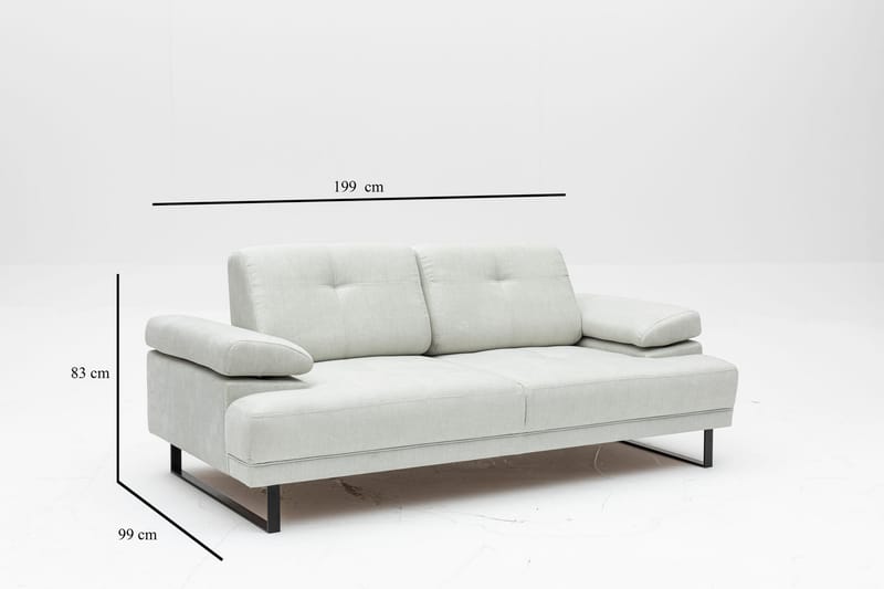 Sofa 2-seters Caboolture - Hvit - 2 seter sofa