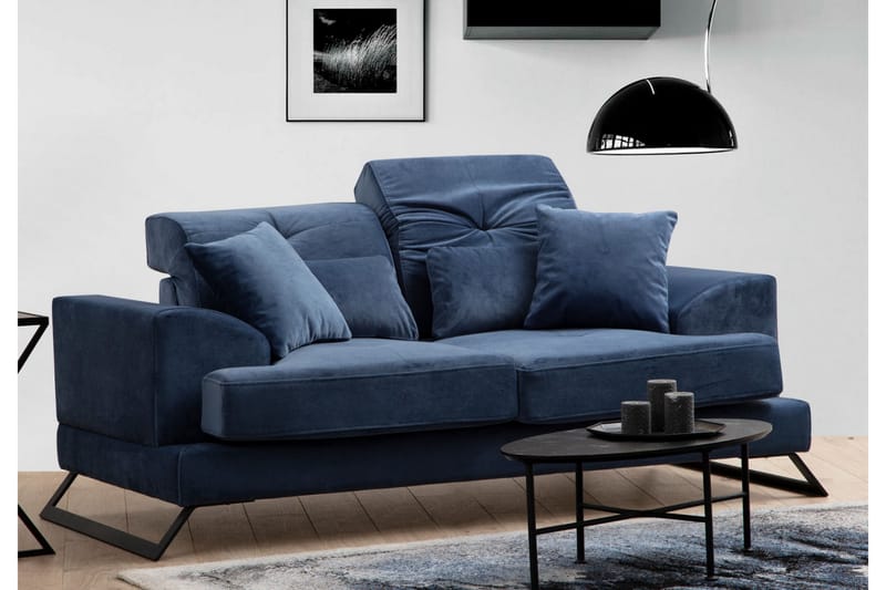 Sofa 2-seters Janavia - Blå - 2 seter sofa