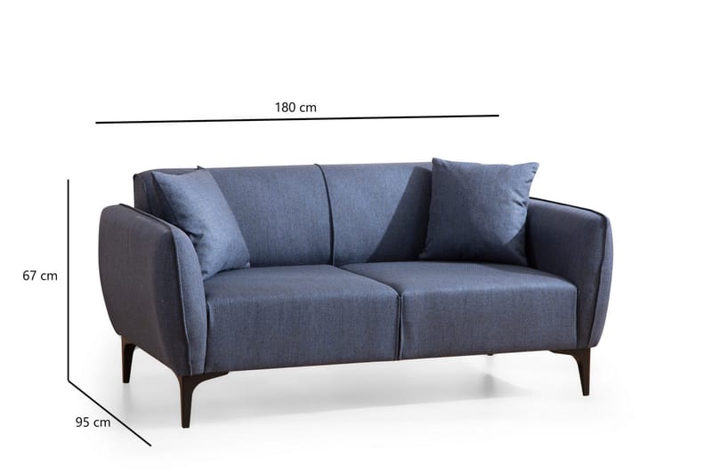 Sofa 2-seters Wangaratta - Blå - 2 seter sofa