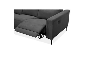 Sofa 3-seter Lund Antrasitt, Belfast-stoff, Manuell hvilestol - Antrasitt, Belfast-stoff, Manuell hvilestol - Møbler - Sofaer - Reclinersofaer