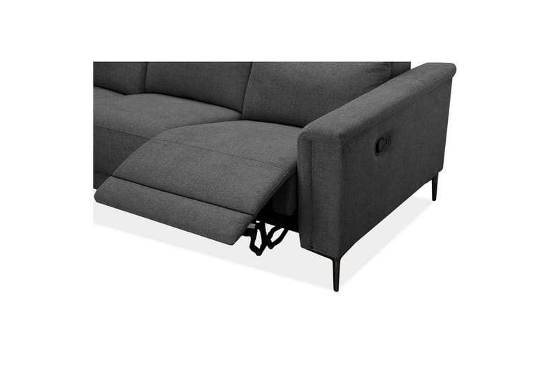Sofa 3-seter Lund Antrasitt, Belfast-stoff, Manuell hvilestol - Antrasitt, Belfast-stoff, Manuell hvilestol - Møbler - Sofaer - Reclinersofaer