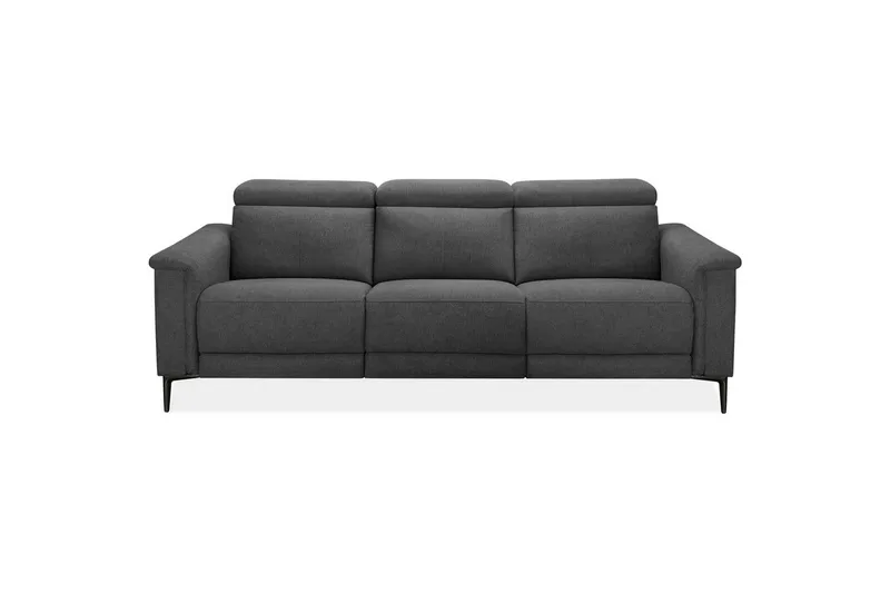 Sofa 3-seter Lund Antrasitt, Belfast-stoff, Manuell hvilestol - Antrasitt, Belfast-stoff, Manuell hvilestol - Møbler - Sofaer - Reclinersofaer