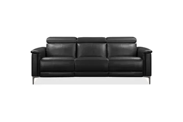 Sofa 3-seter Lund Grå, Lær/PU, Elektrisk recliner - Grå, Lær/PU, Elektrisk recliner - Møbler - Sofaer - Reclinersofaer